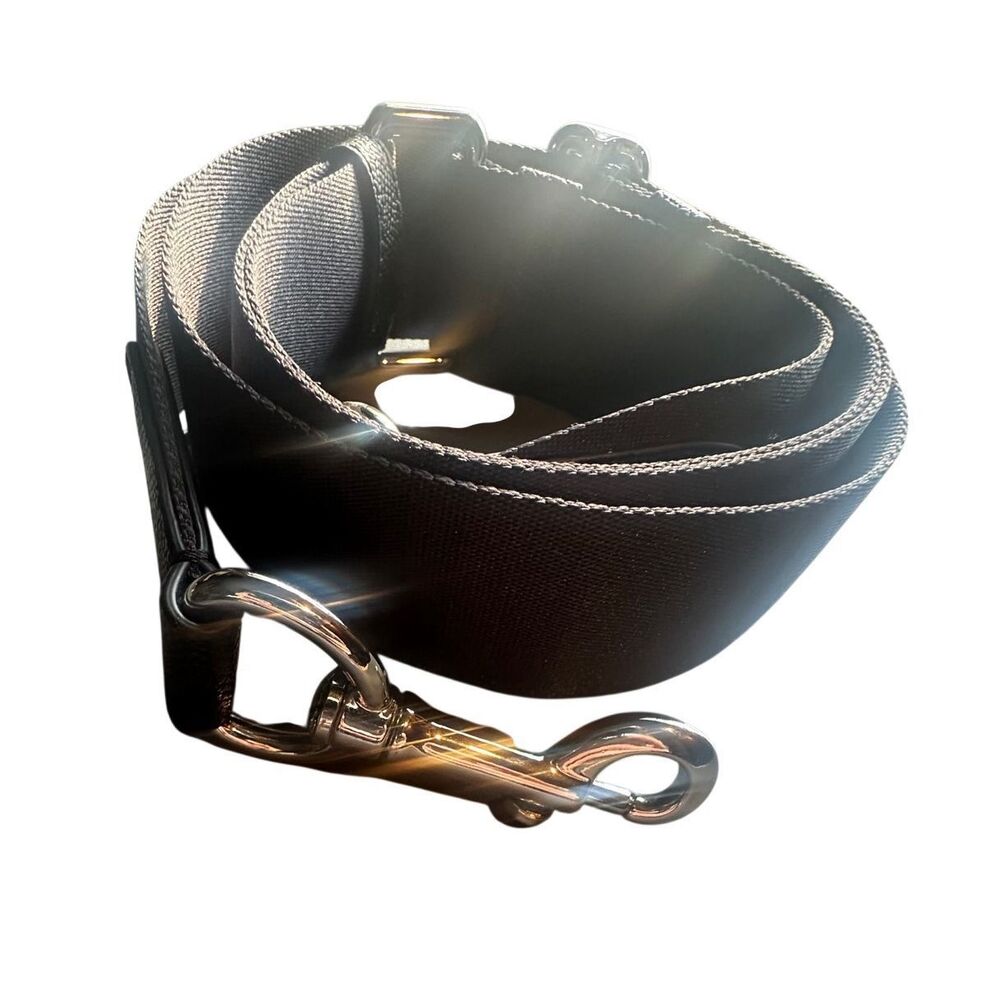 COACH black replacement strap webbing and saffiano leather duffel large tote